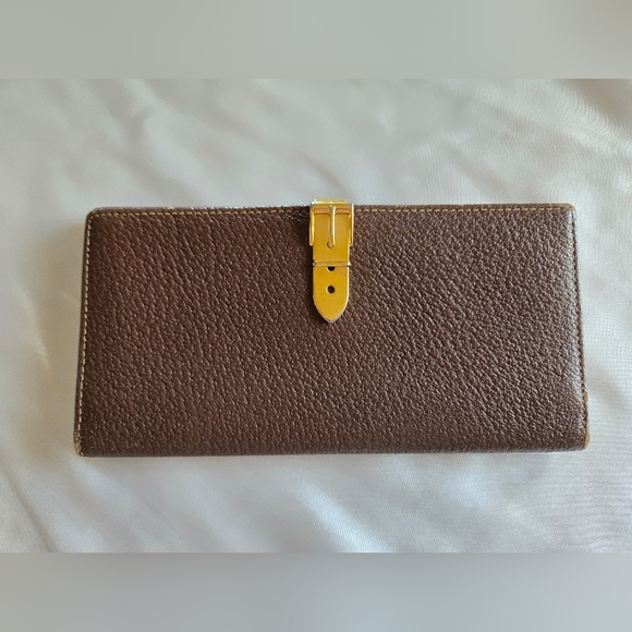 Gucci Handbags - Gucci Vintage Unisex 1980s Long Bifold Wallet With Coin Pocket